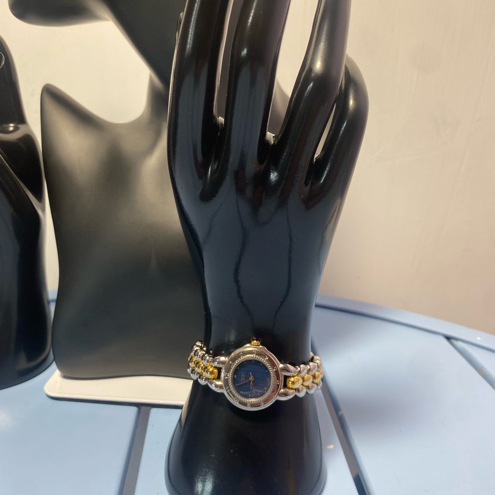 Pulsar Women’s Quartz Watch Gold Silver Tone Blue Dial Bracelet